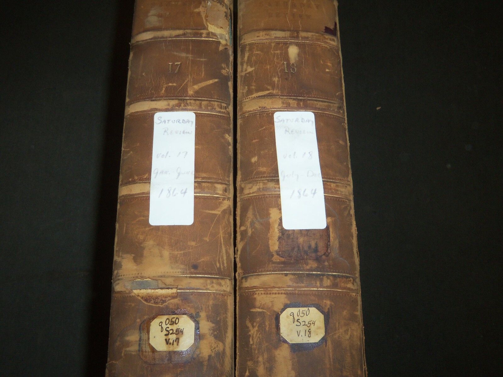 1864 SATURDAY REVIEW 2 BOUND VOLUMES - COMPLETE YR- PUBLISHED IN LONDON - R 1078