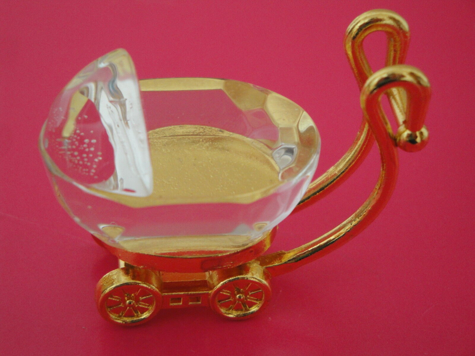 Crystal Collection Crystal Gold Baby Carriage Figurine