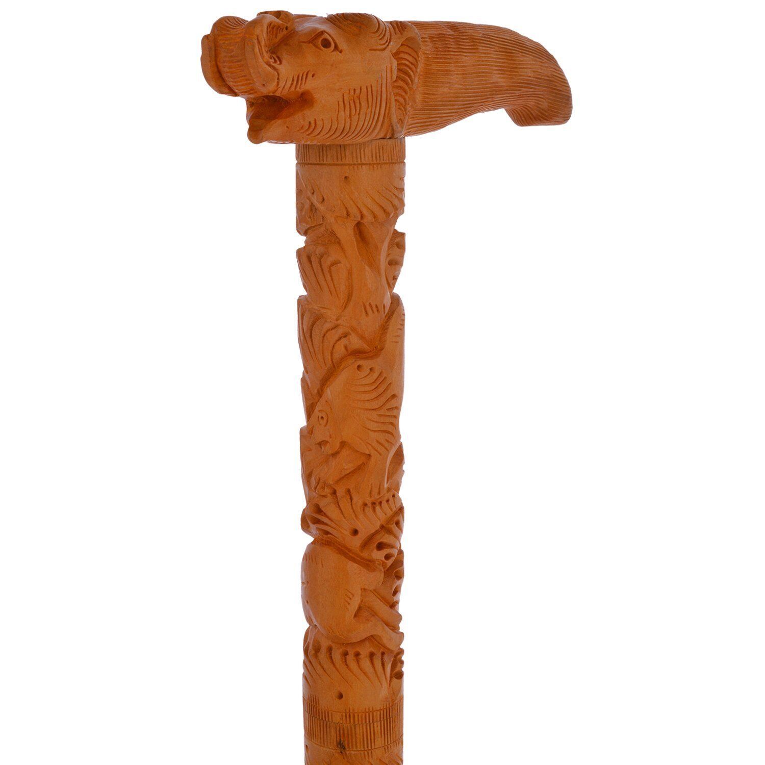 Walkers / Cane Wooden Walking Cane Hand Carved Stick Elephant Handle X\'mas Gift