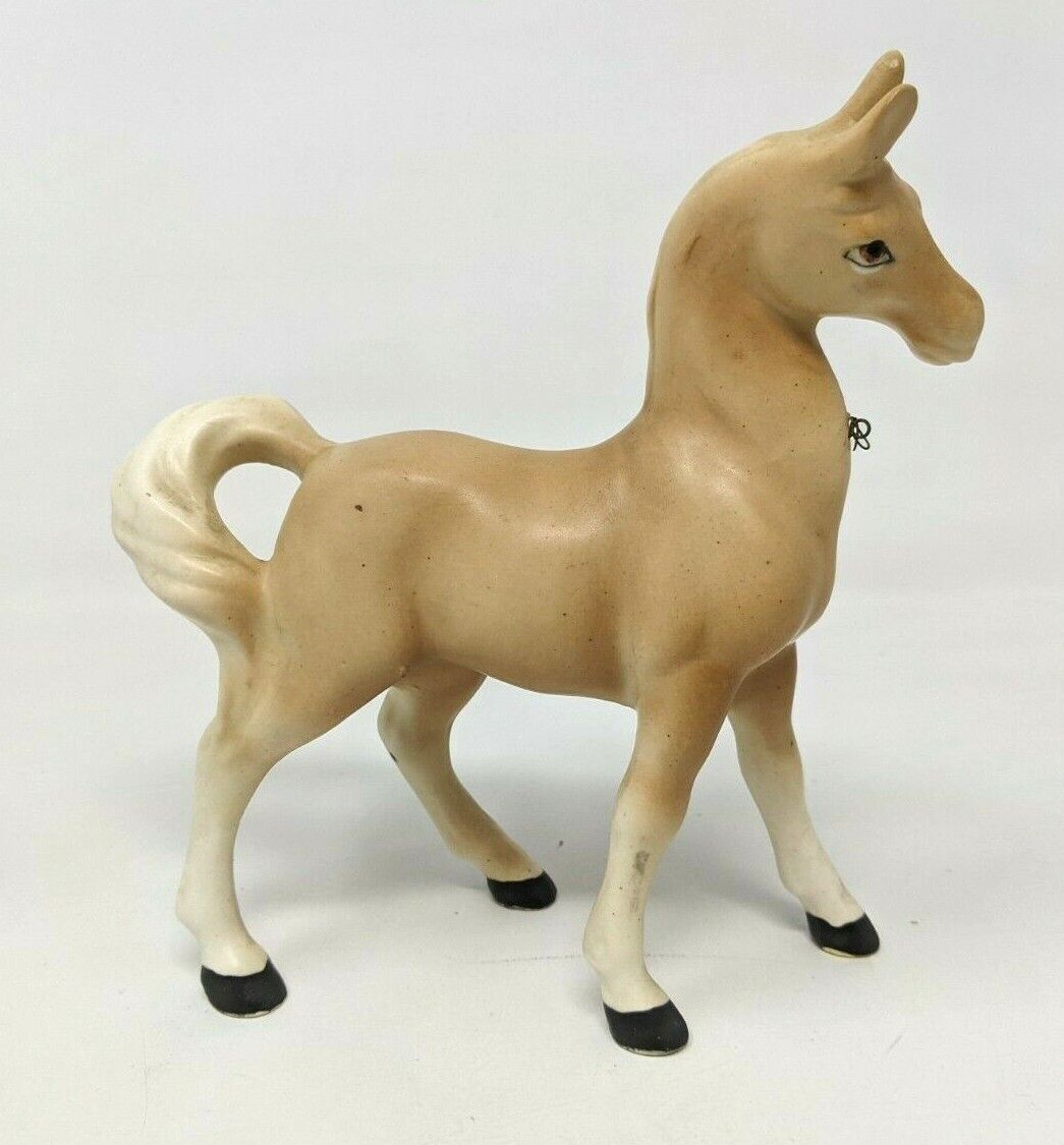 VTG Olimco? Ceramic Porcelain Cream Palomino Foal Horse Figurine Statue Japan