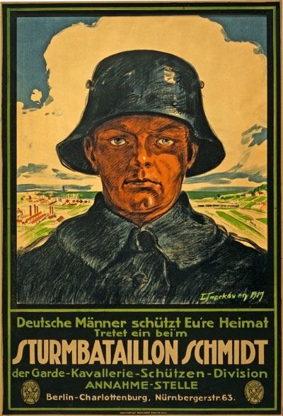WA52 Vintage WWI German Storm Battalion Recruitment War Poster WW1 A1/A2/A3/A4