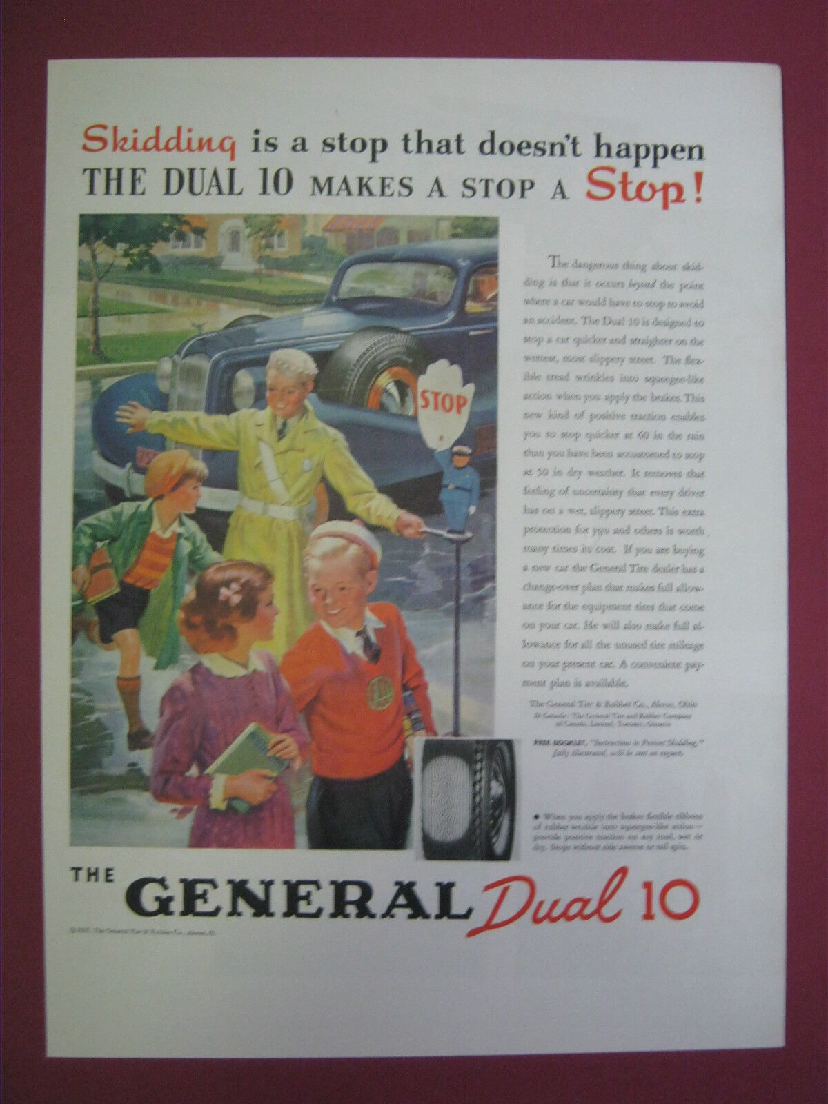 Vintage 1937 General Dual 10 Tires Genuine Original Print Ad