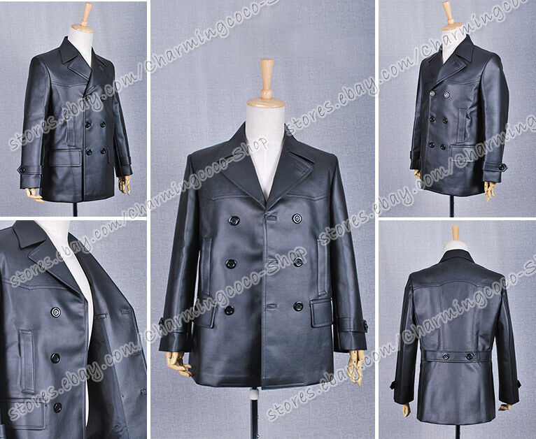 Doctor Cosplay Who The 9th Doctor Black Leather Coat Costume Well Made Cool New