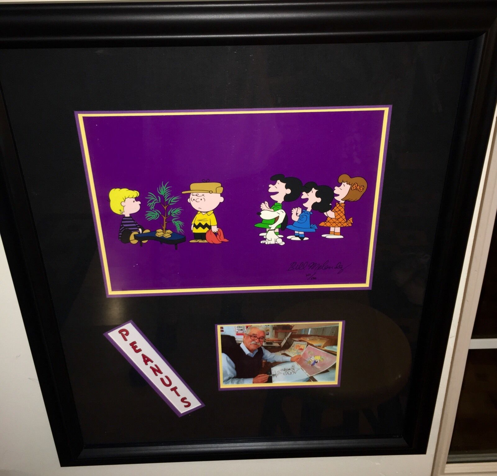Peanuts cel a charlie brown christmas rehearsal signed bill melendez rare cell