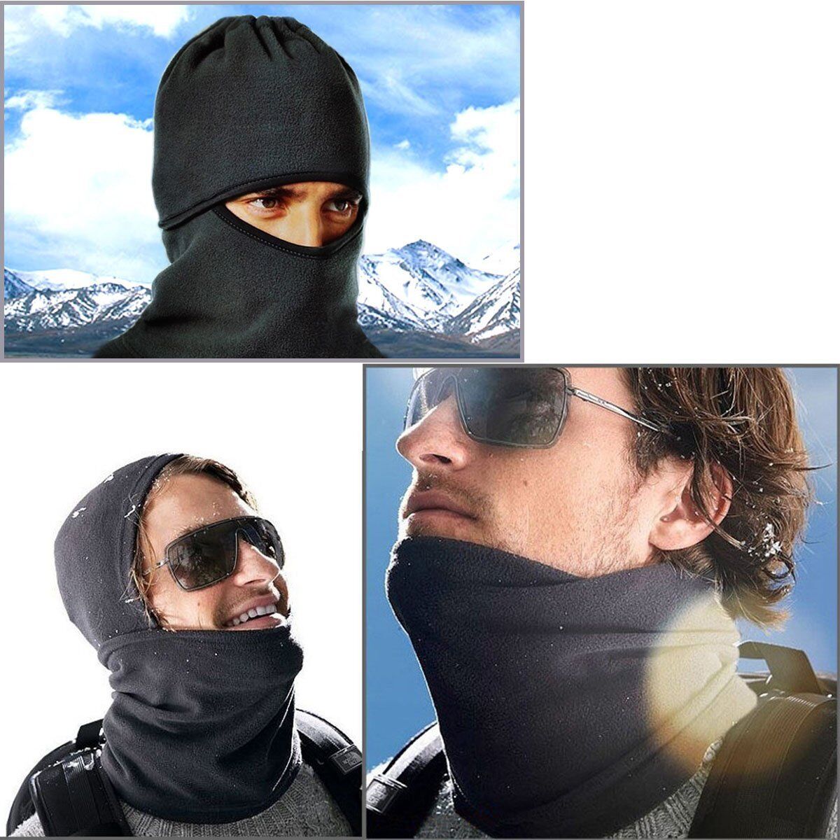 FULL FACE and NECK COVER MASK Ski Snowboard Bike Motorcycle Warm, Black 