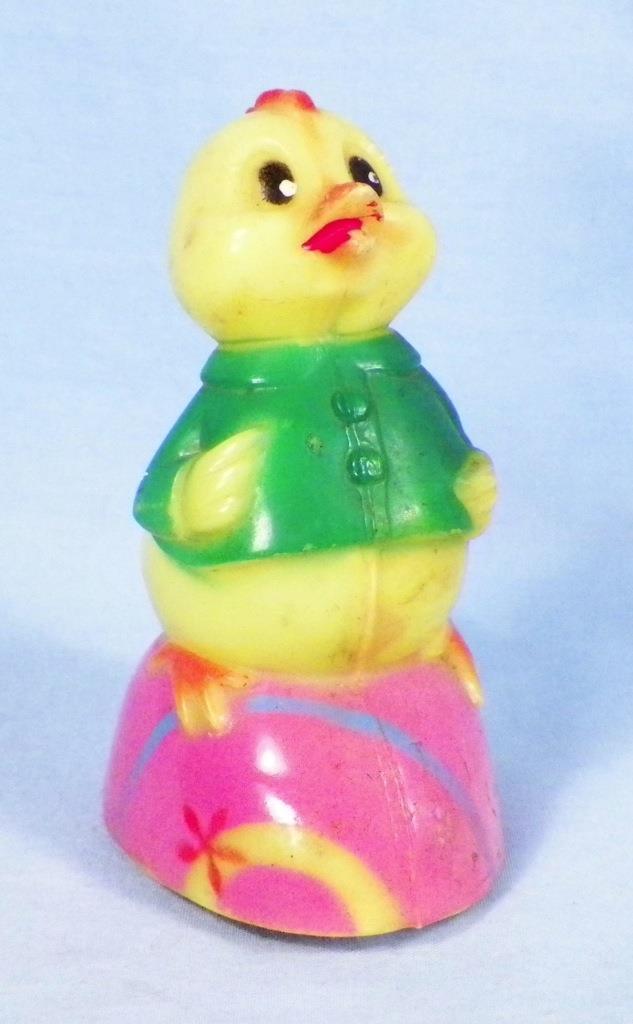 Easter Friction Toy Chick on Egg Hard Plastic Easter Unlimited 4063 Vintage
