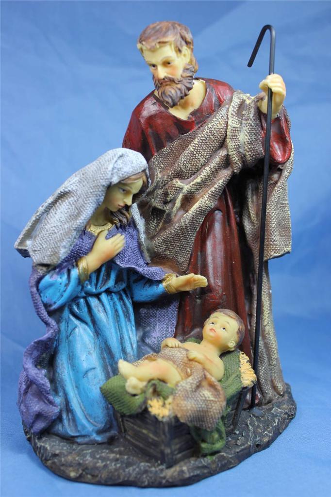 New Holy Family Christmas Nativity Mary Joseph Baby Jesus Statue Figurines
