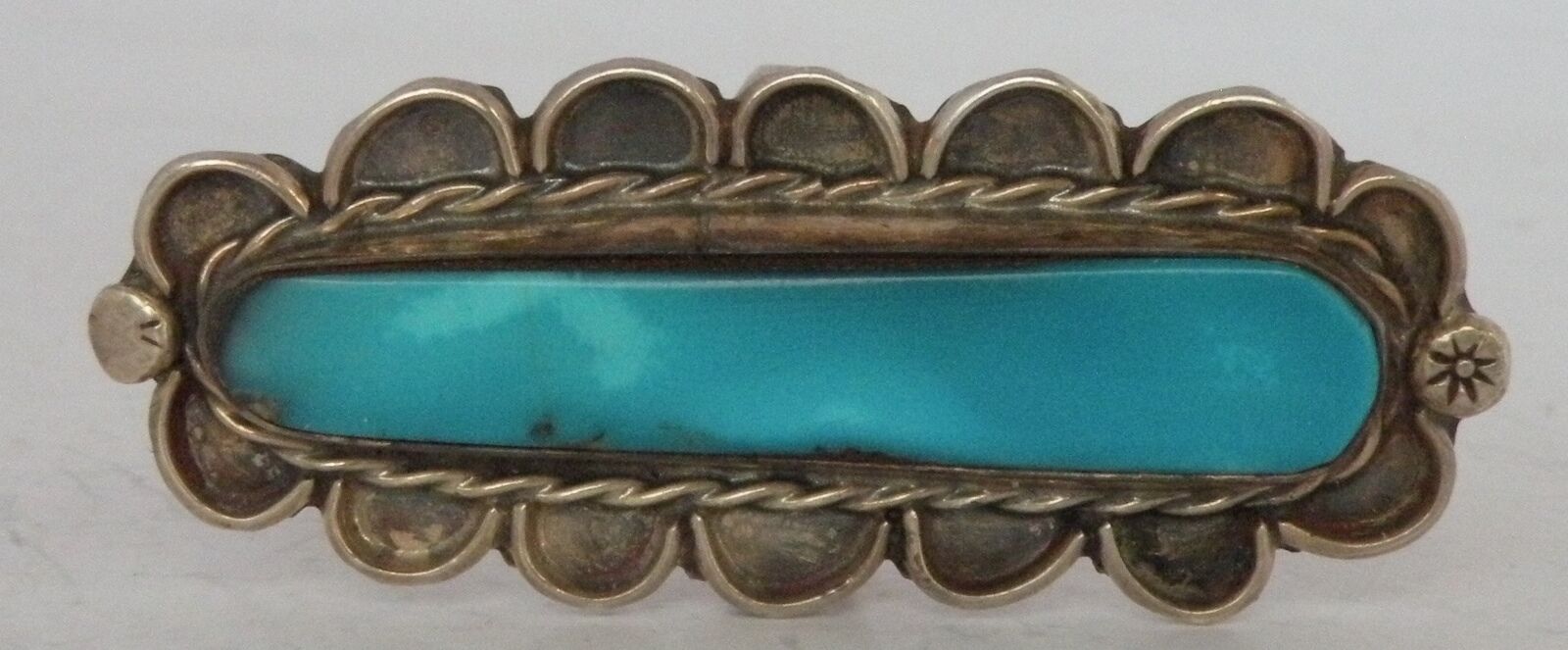 Vintage Large Native American Navajo sterling silver & Blue Turquoise ring