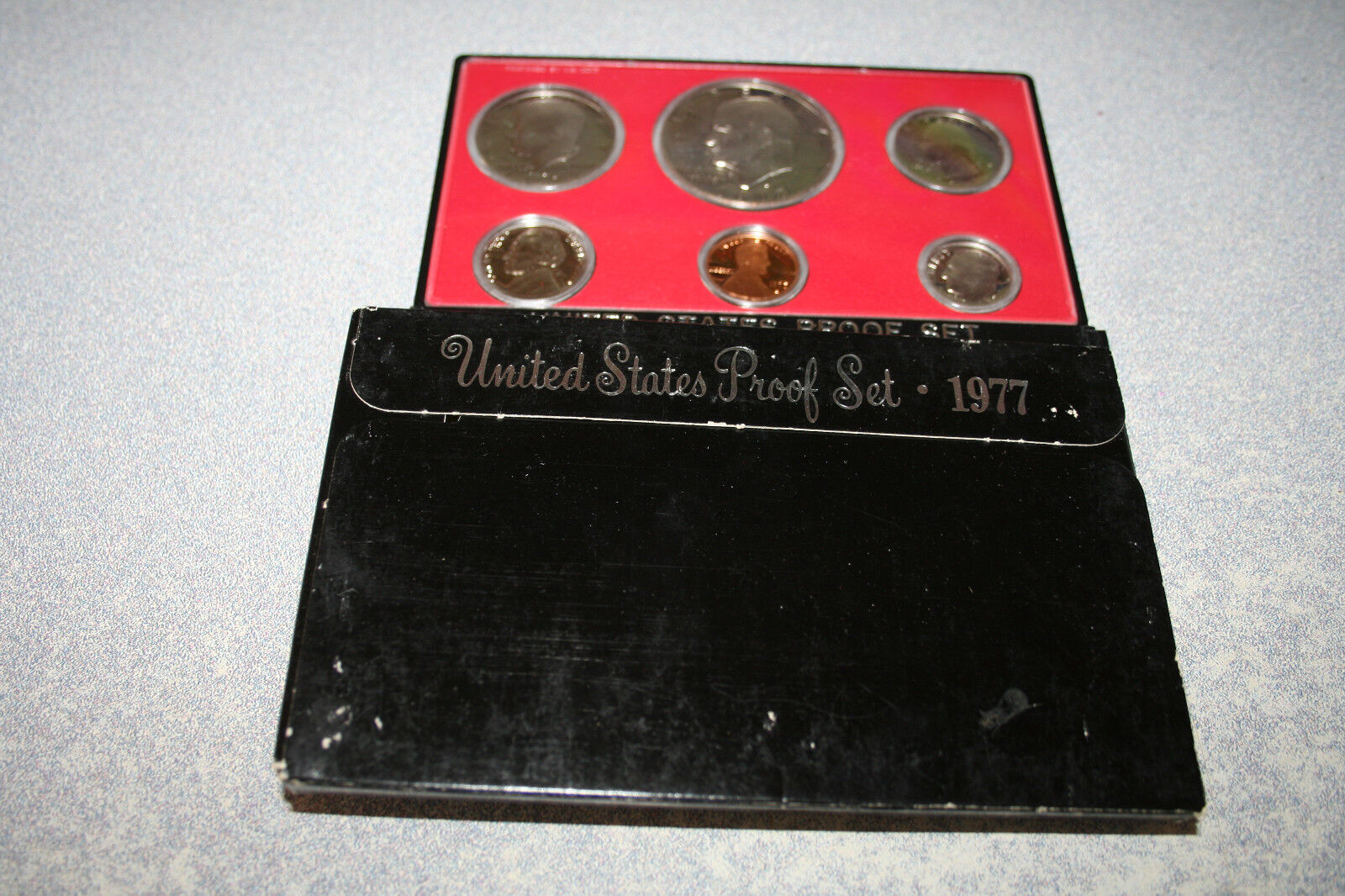 1977,US Coin Proof Set,Eisenhower Dollar,Kennedy Half,Gift,BirthYear,Freeship,11