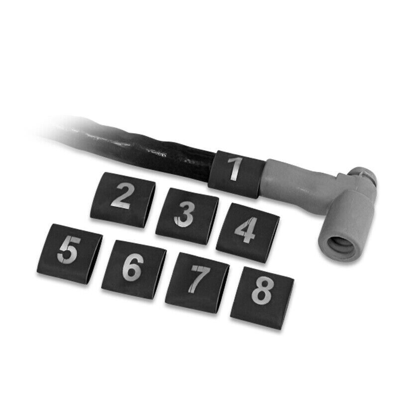 MSD 3415; Shrink Sleeve, 1-8 Cylinder Markers, Black/White, 16pcs, Up to 9mm