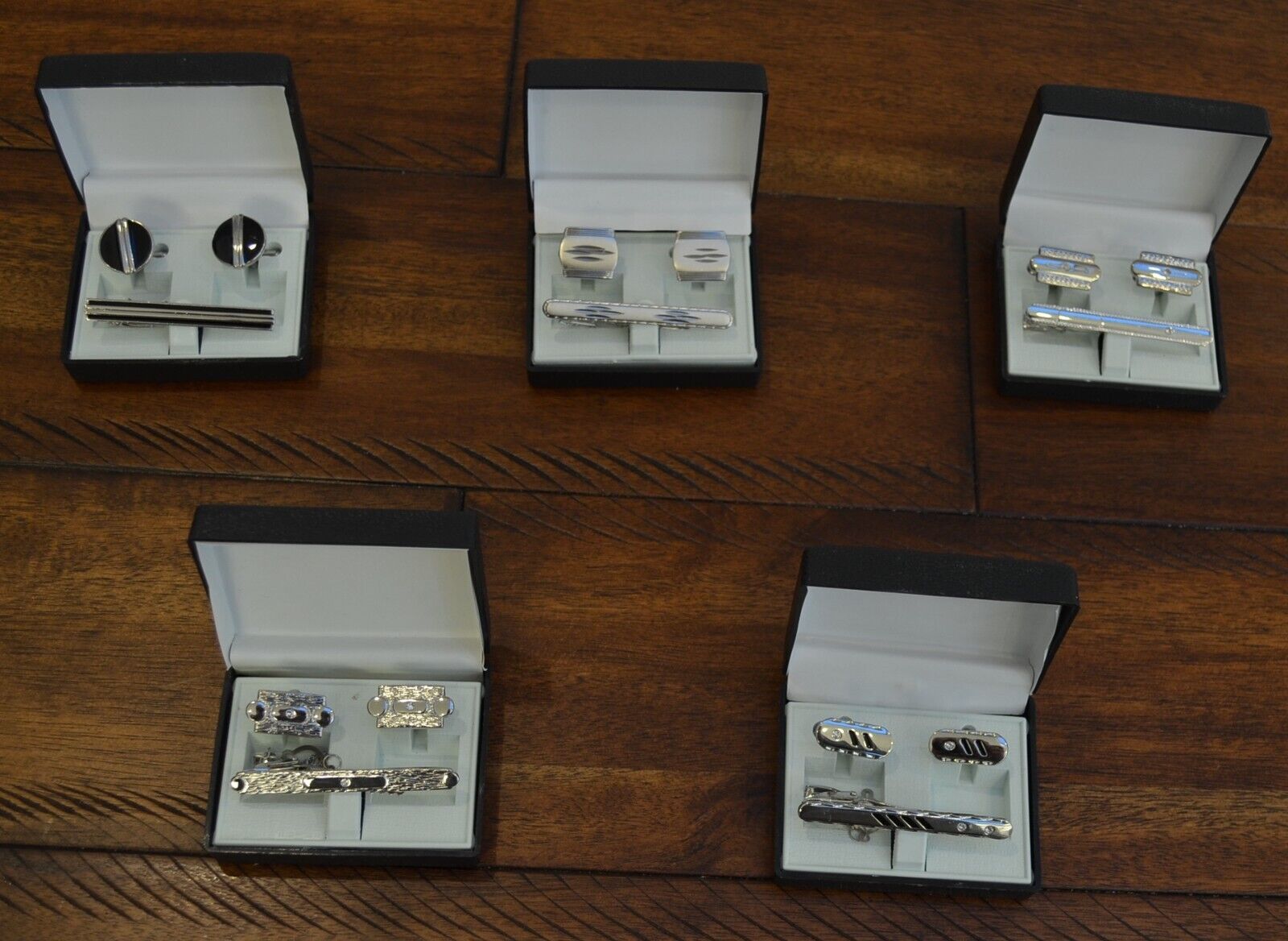 Men\'s job lot of 5 elegant cufflinks and tie clips sets great gifts brand new