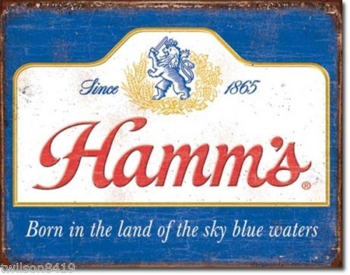 Hamms Sky Blue Beer Vtg Reproduction Metal Sign Bar Pub Tavern Garage Room USA