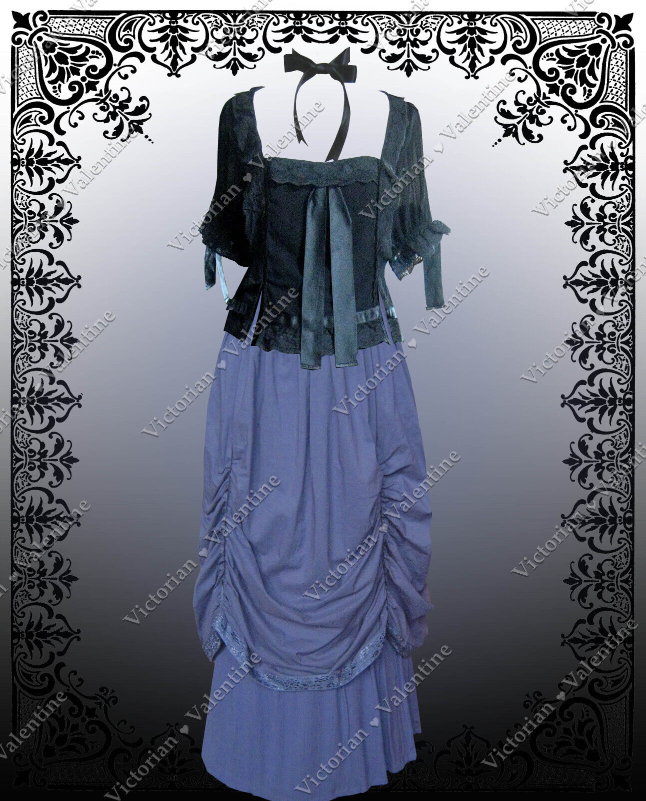 Victorian Civil War Steampunk Gothic Edwardian Alice in Wonderland Top & Skirt L