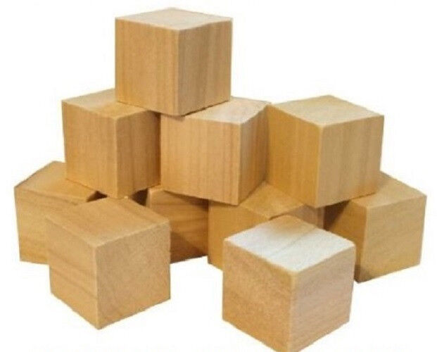 3 Inch Wood Toy Building Blocks/Cubes 3 Inch Size Qty Eight (8) Made in USA 