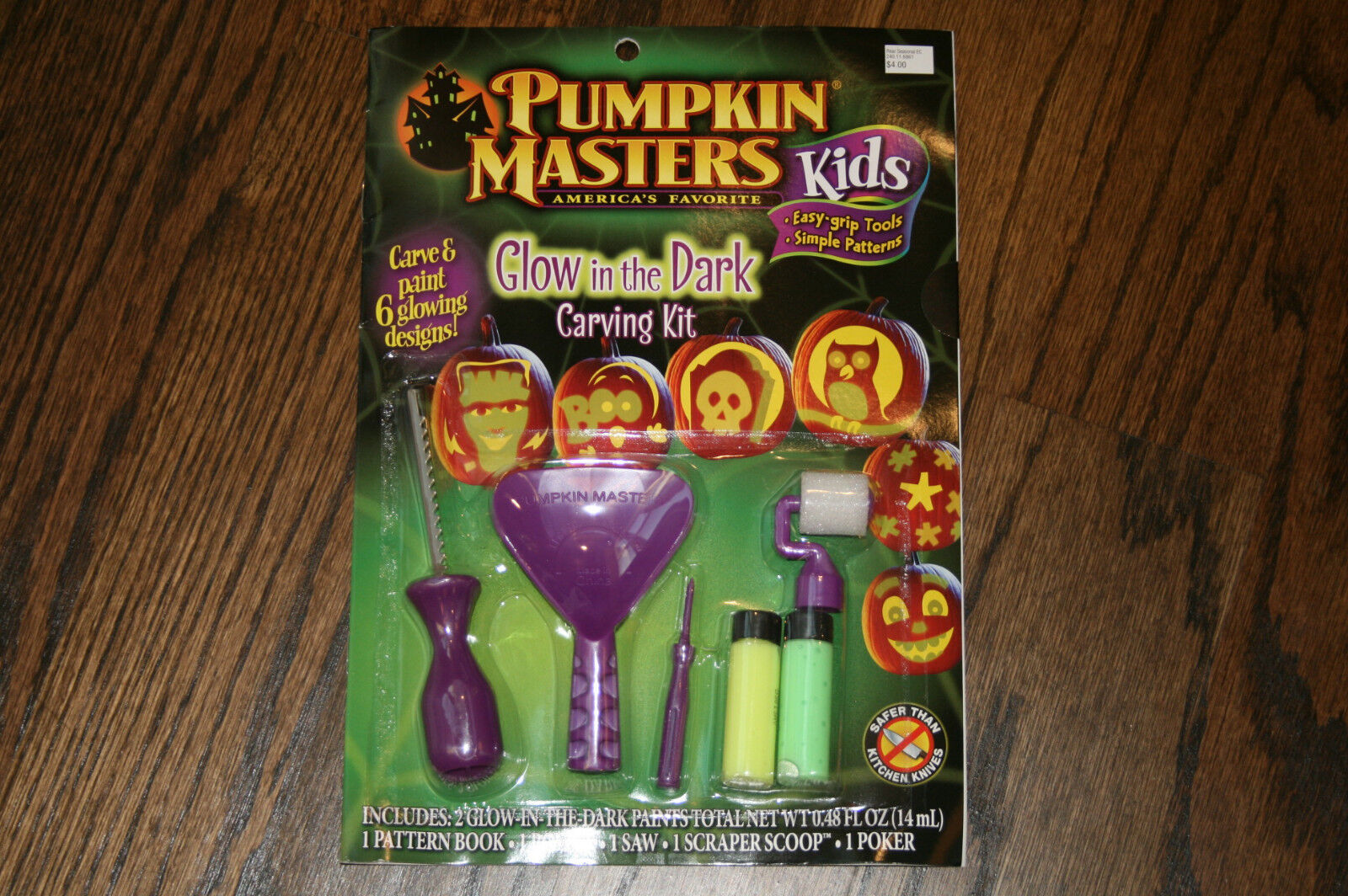 New Pumpkin Masters Kids Glow in the Dark Carving Kit for Pumpkins Carve& Paint