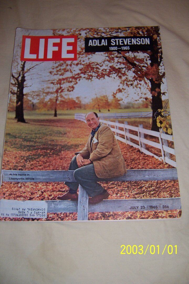 1965 LIFE Magazine ADLAI STEVENSON Democratic GOVERNOR Dies 1900-1965 