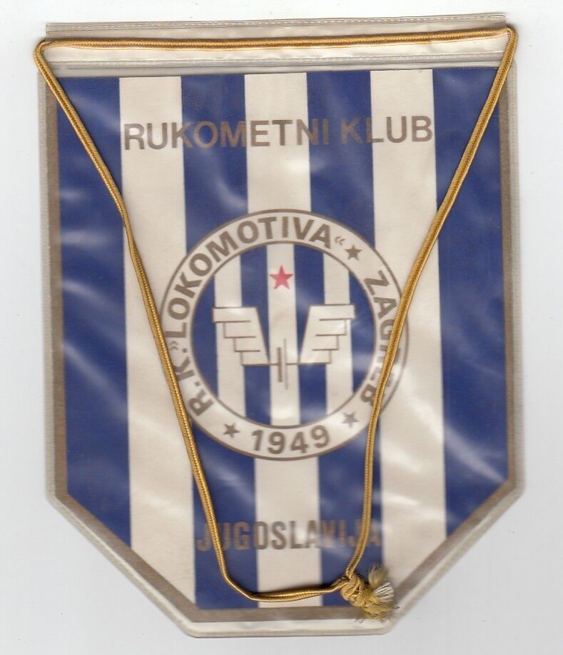 RK LOKOMOTIVA ZAGREB, Yugoslavian Handball club 1949, Vintage flag, Pennant 