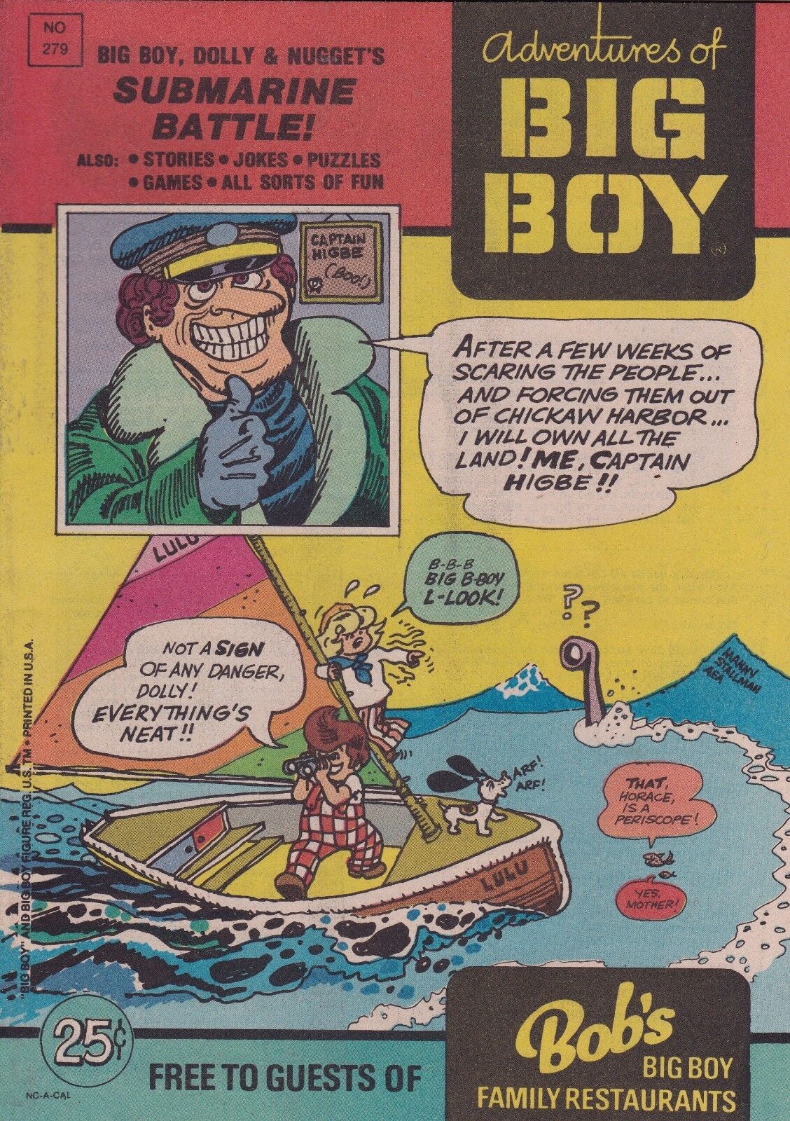 ADVENTURE OF BIG BOY PROMO COMIC BOOK #279 1980 BOB\'S BIG BOY FAMILY RESTAURANT*