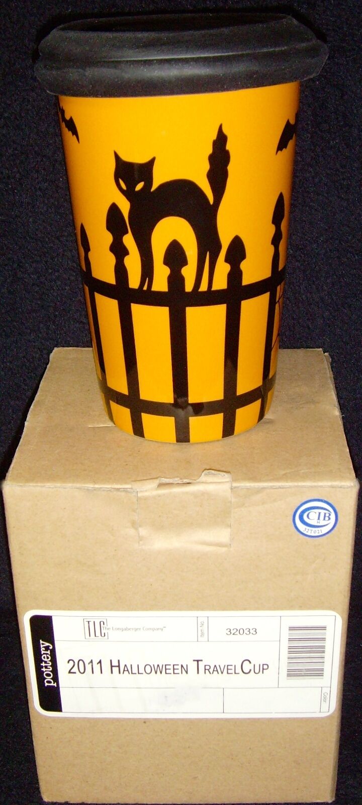 Brand New in Box•Longaberger•Pottery•2011 Halloween Travel Cup•Item No. 32033