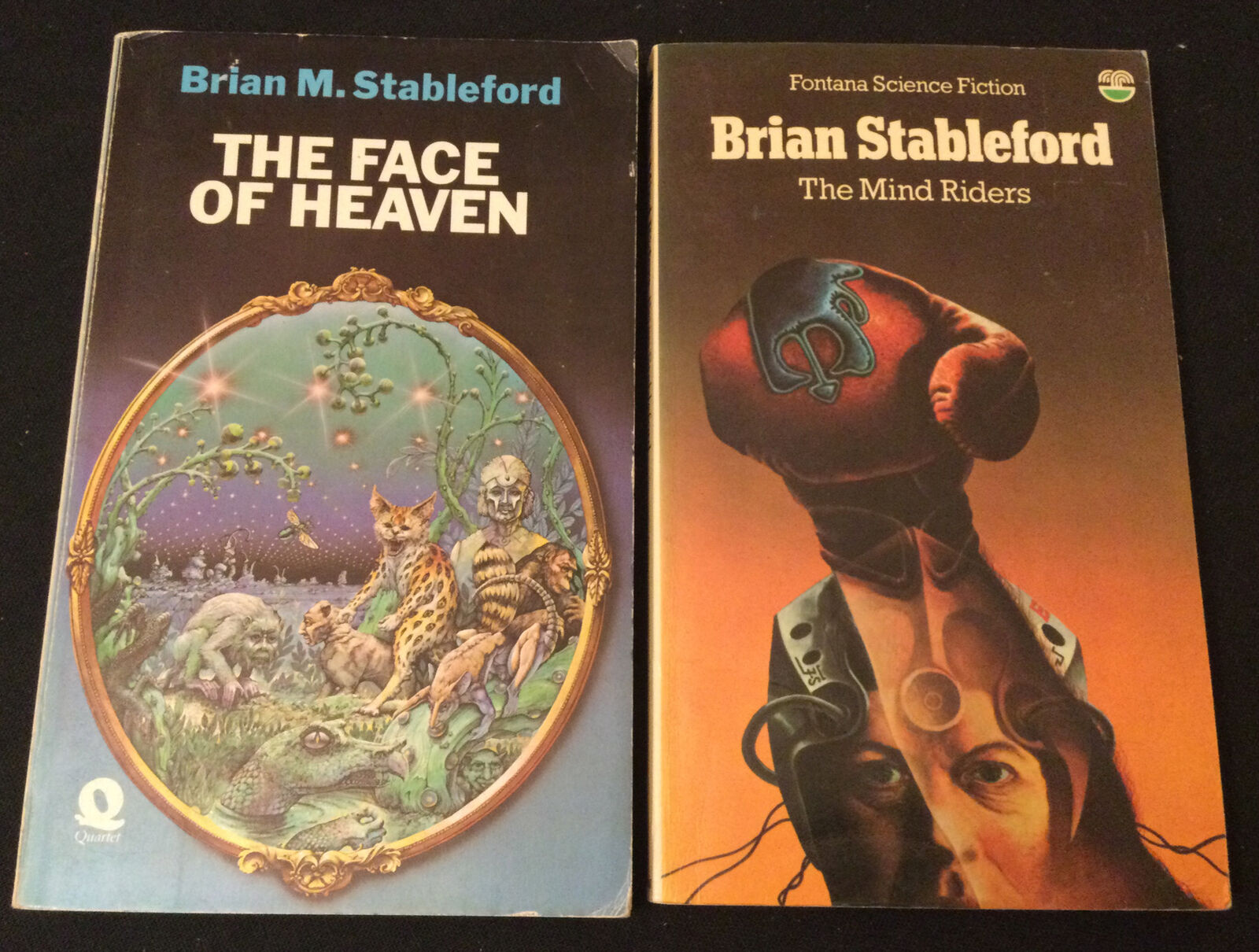 2 Vintage SF PBs by Brian M Stableford: The Mind Riders & Face of Heaven - VG+