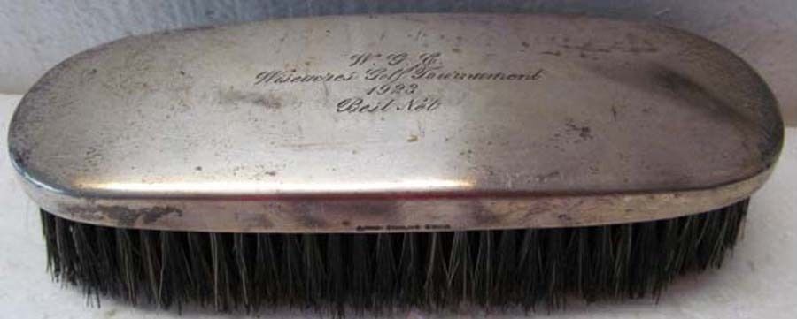 STERLING SILVER BRUSH-WISEACRE\'S GOLF TOURNAMENT 1923 MADE BY WM. B. KERR