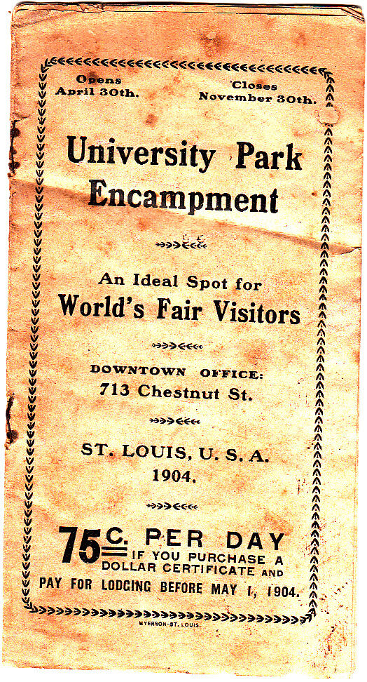 University Park Encampment St Louis World\'s Fair 1904 Vintage Booklet 