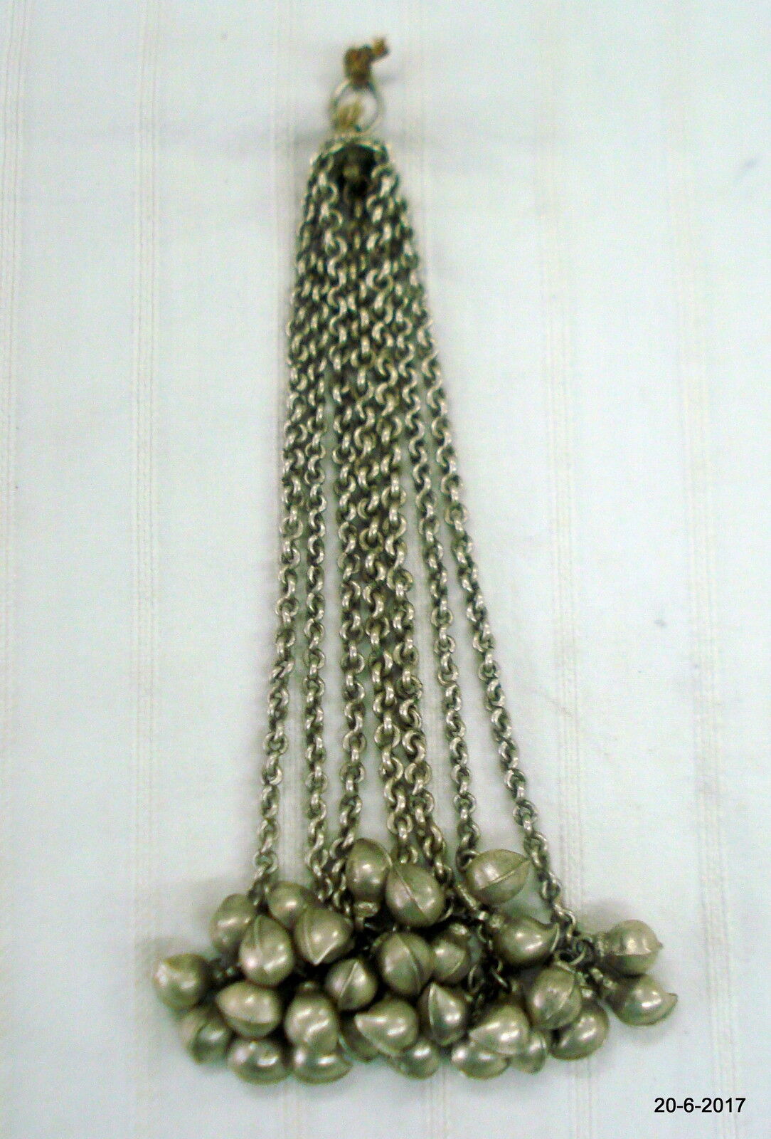 vintage antique tribal old silver necklace pendant mango beads