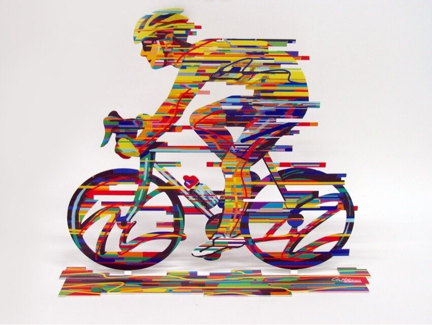 David Gerstein Modern Art CHAMPION Bicycle Racer Metal Sculpture bike Pop Art