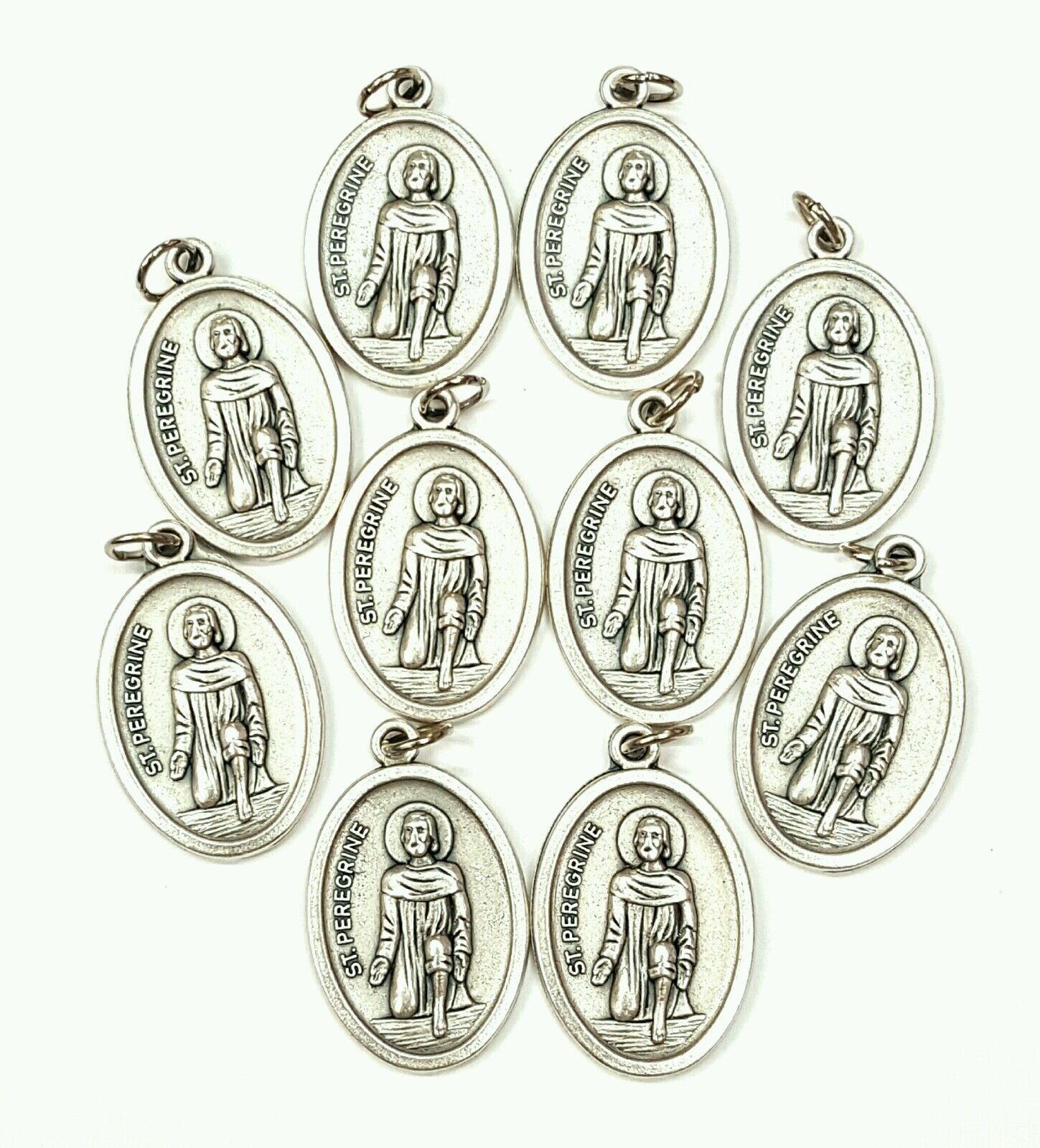 10 pcs. Saint Peregrine Medals Patron Saint Cancer-Blessed by Pope upon request