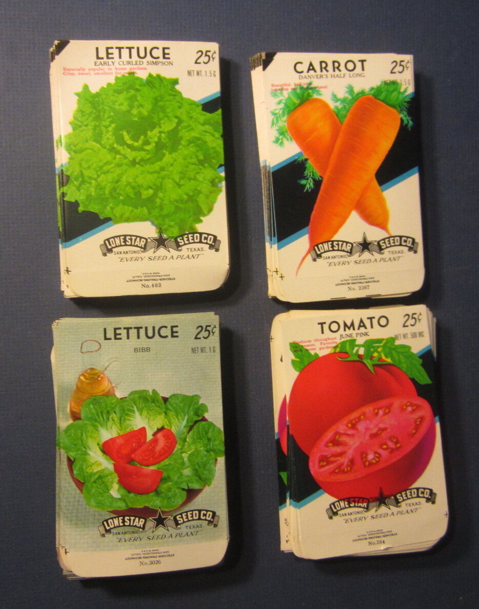 Wholesale Lot of 200 Old Vintage Vegetable SEED PACKETS - 25 cent - EMPTY - 4A