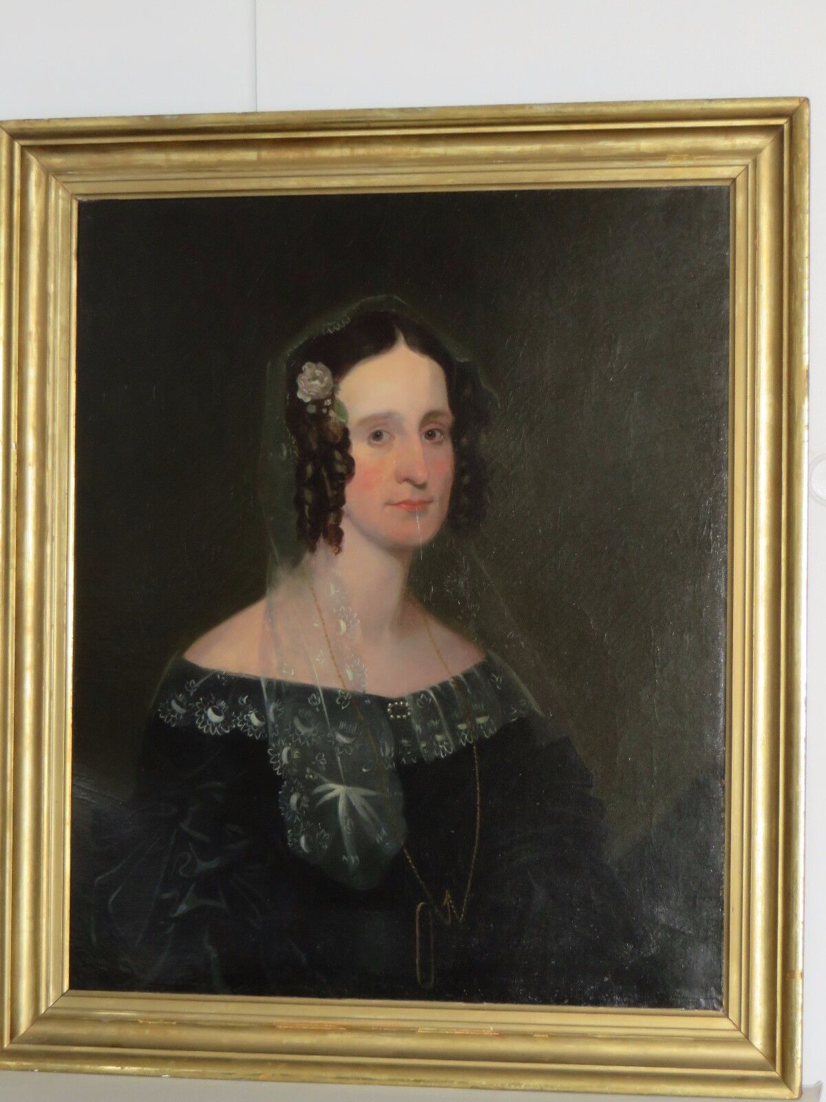 Antique Painting of A Woman,Oil on Canvas,Very Large, Late 18th - Early 19th C.