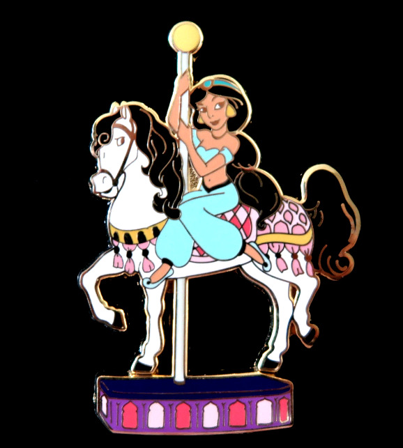 RARE Jim Shore Art LE 125 Disney Pin ✿ Aladdin Princess Jasmine Carousel Horse