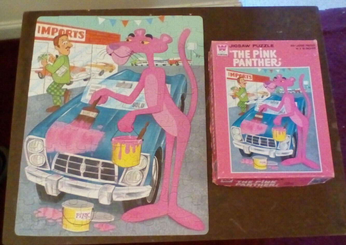 Vintage 1974 Whitman Pink Panther Jigsaw Puzzle 100 Piece Complete