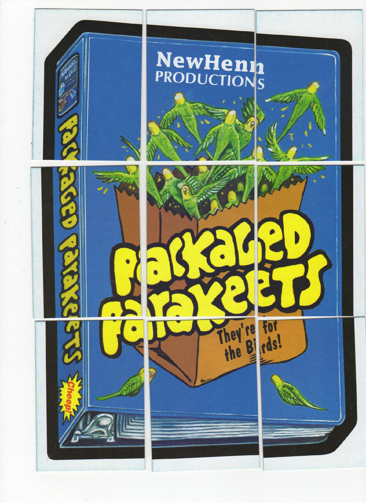 2009 Wacky Packaged Parakeets Parodies 2nd Series 2 Checklist Puzzle 9 Card Set
