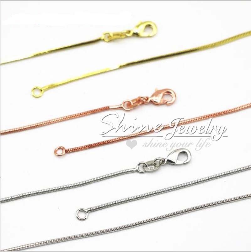 9K YELLOW ROSE WHITE GOLD GF 1MM SNAKE CURB LINK NECKLACE MEN LADY CHAIN 16- 24\