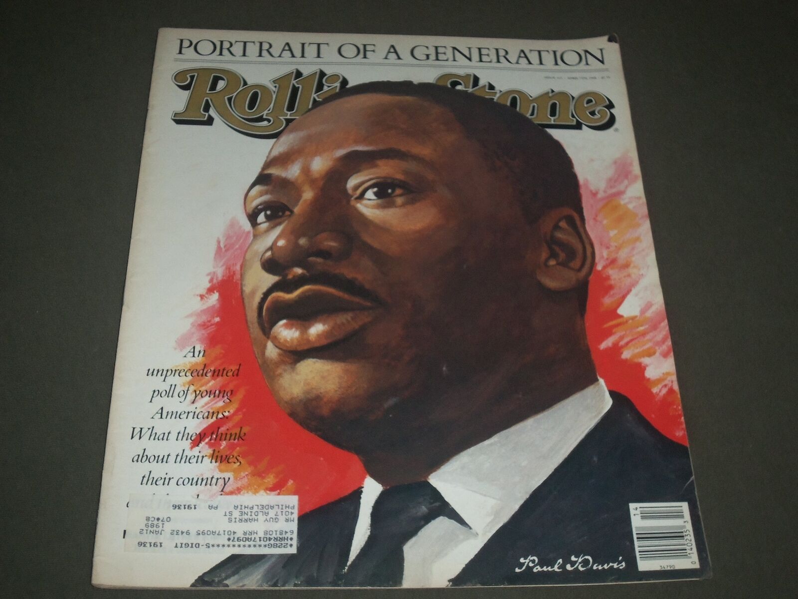 1988 APRIL 7 ROLLING STONE MAGAZINE - MARTIN LUTHER KING COVER - PB 1246