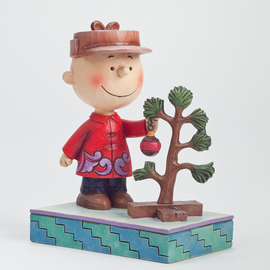 Jim Shore Peanuts ~ Charlie Brown w/Christmas Tree Figurine ~ 4042371