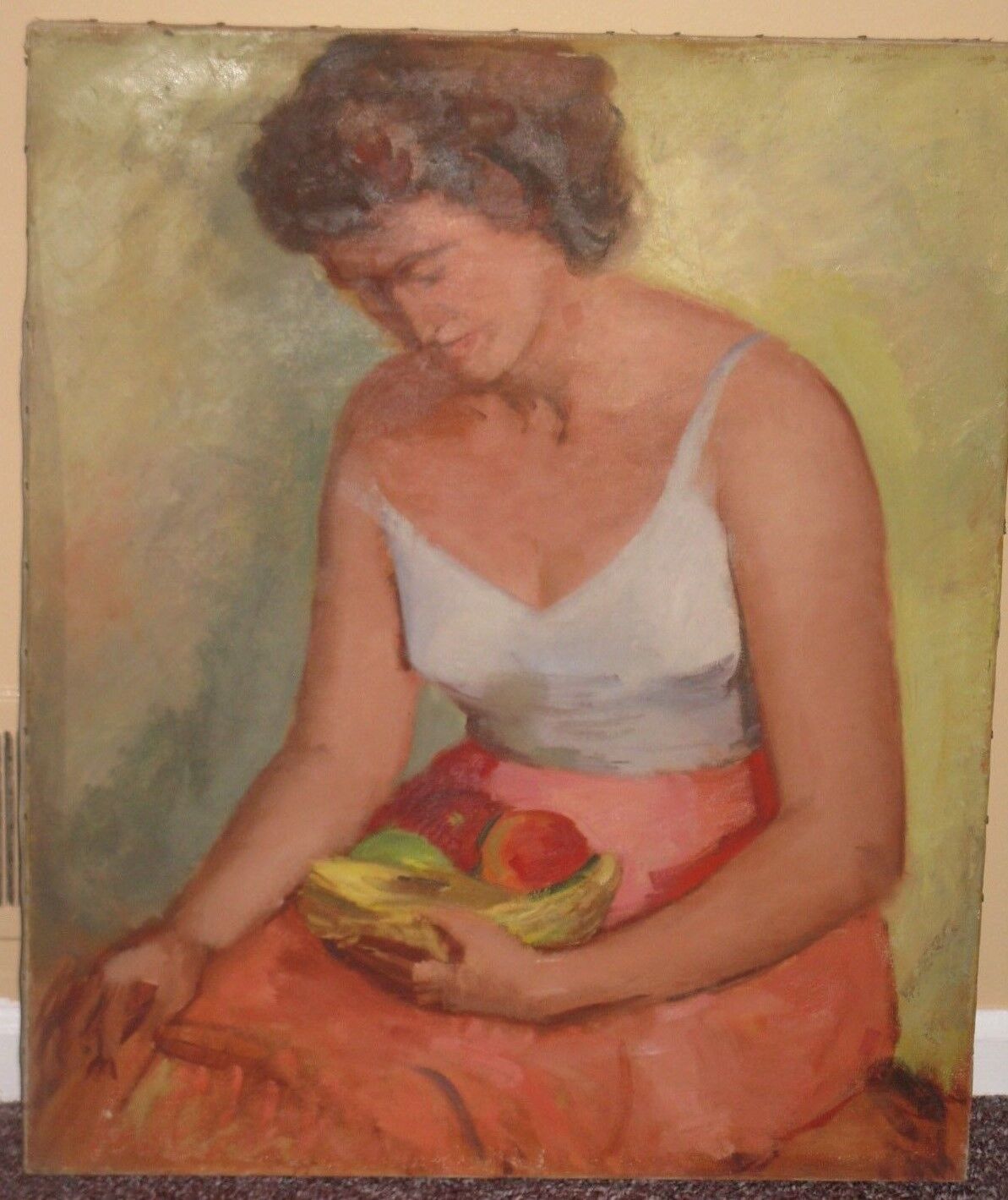 ~Vintage Oil on Canvas Woman\'s Life Painting Virginia Goldberg 1940s Original~