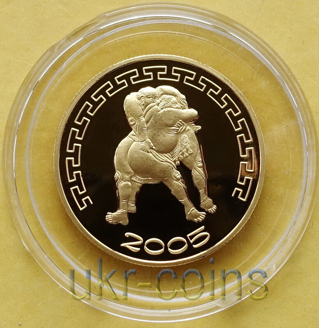 2005 Mongolia Sumo Wrestling 1/2 Oz Gold Proof Coin Japan Sports 10000 Togrog