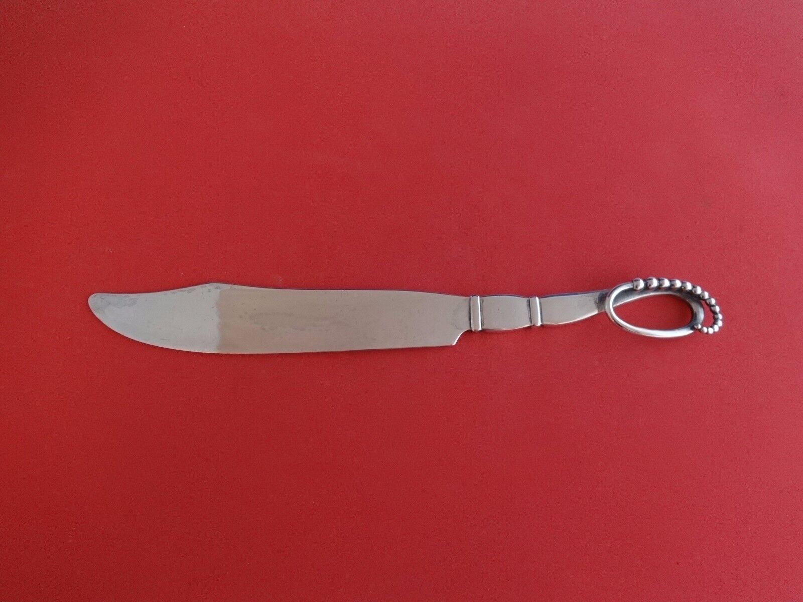 Ornamental #41 by Georg Jensen Sterling Cake Knife AS Hand Hammered 10 1/2\