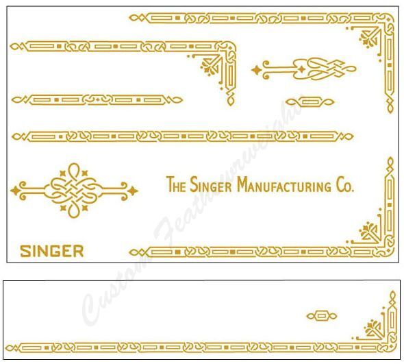 Singer Featherweight 221 Sewing Machine Early Style Restoration Decals