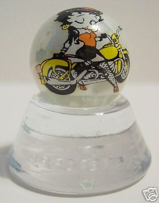 NICE BETTY BOOP ON MOTORCYCLE  COLLECTORS MARBLE