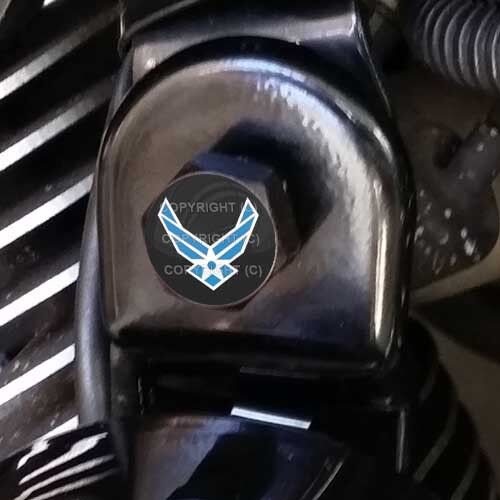 Black Billet Horn Cover Mounting Nut Kit For Harley - GLOSS USAF AIR FORCE H004