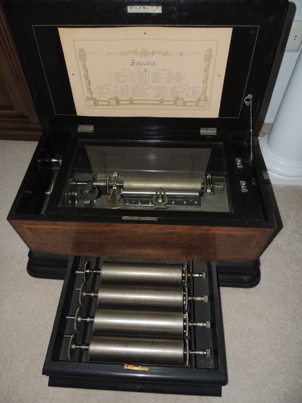 Antique 1800\'s Paillard Vaucher Fils Swiss 7805 5 Cylinder 30 Tune Music Box