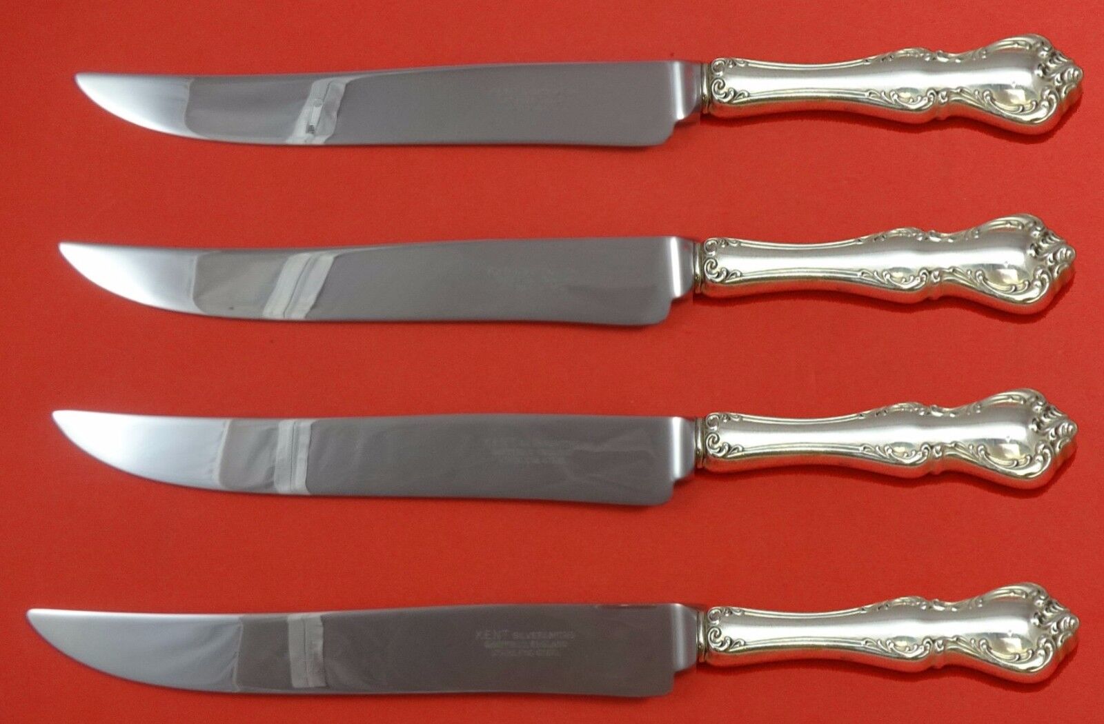 Debussy by Towle Sterling Silver Steak Knife Set 4pc Large Texas Sized Custom