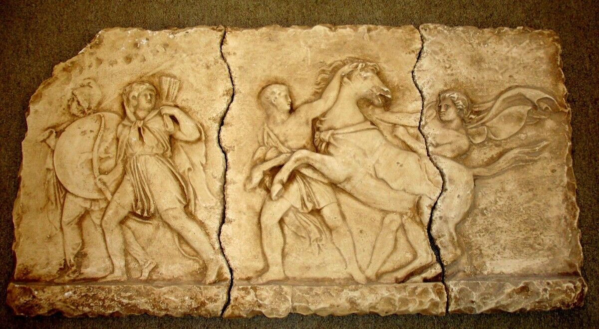Classic Roman Wall Decor Plaque Art Soldiers Horses