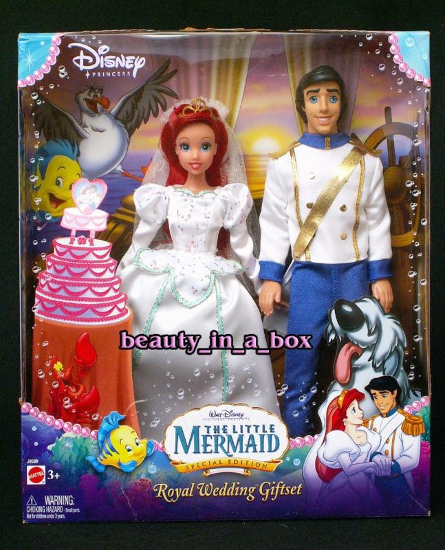 Ariel Eric Royal Wedding Gift Set Little Mermaid Disney Princess Doll Shelf Wear