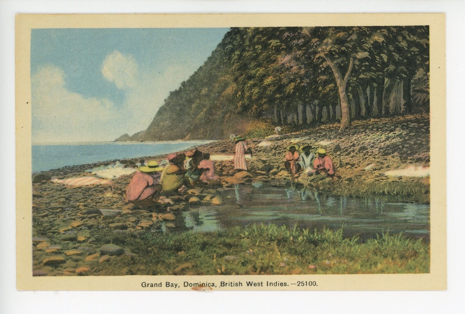 Natives at Grand Bay DOMINICA Antique BWI Windward Islands Rare 1930s
