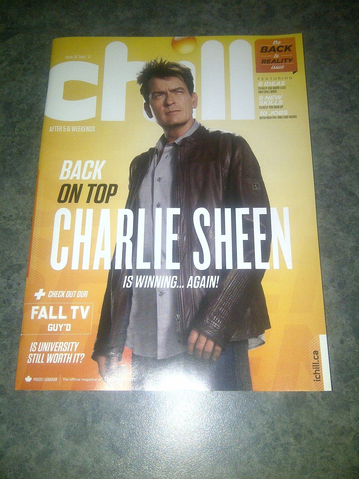 Rare Canada Magazine 2012 Cover CHARLIE SHEEN .. \