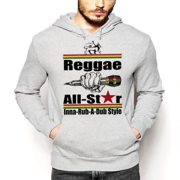 Reggae Hoodie 80\'s Classic Vintage Jamaican Roots Rock Jah Rastafari Selassie